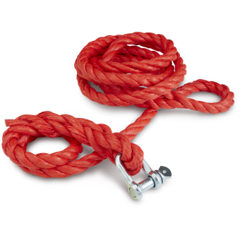 JUMBO Sleepkabel Rood, 400cm, 4000kg Met Waarschuwingsvlag