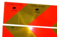 BLACK BULL Fluorescerende Markeringsstickers Oranje/rood Schuin, Type B, Klasse 3, Zelfklevend, 566x132mm (2st)