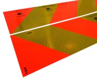 BLACK BULL Fluorescerende Markeringsstickers Oranje/rood Schuin, Type B, Klasse 3, Zelfklevend, 566x132mm (2st)