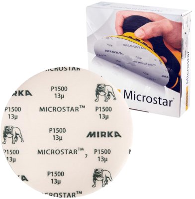 MIRKA Microstar Schuurschijf Ø150 Mm Velcro 0 Gaten, P1500 (50st)