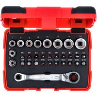 KS-TOOLS 918.3050 1/4"mm Inzet Dopsleutelset Tot 14mm Met Bits, 31-dlg