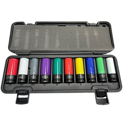 STEINER 1/2" (12,5mm) Krachtdoppenset Lang, Met Kunststof Beschermhoes, 10-delig | Sk6906cm