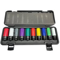 STEINER 1/2" (12,5mm) Krachtdoppenset Lang, Met Kunststof Beschermhoes, 10-delig | Sk6906cm
