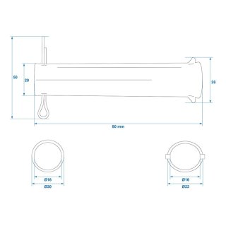 ProPlus as voor neuswiel Ø48 mm met splitpen