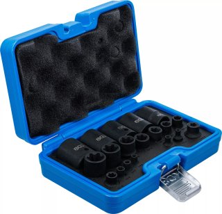 BGS Technic 74554 E-Torx Plus krachtdoppenset E-torx Plus, Ep4-ep32, 1/2" (12,5mm), 1/4" (6,3mm), 3/8"(10mm), 19dlg