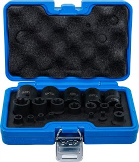 BGS Technic 74554 E-Torx Plus krachtdoppenset E-torx Plus, Ep4-ep32, 1/2" (12,5mm), 1/4" (6,3mm), 3/8"(10mm), 19dlg