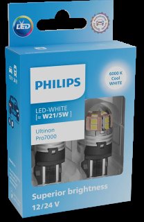 Philips Ultinon Pro7000 LED W21/5W 6000K 12/24V (2 stuks)