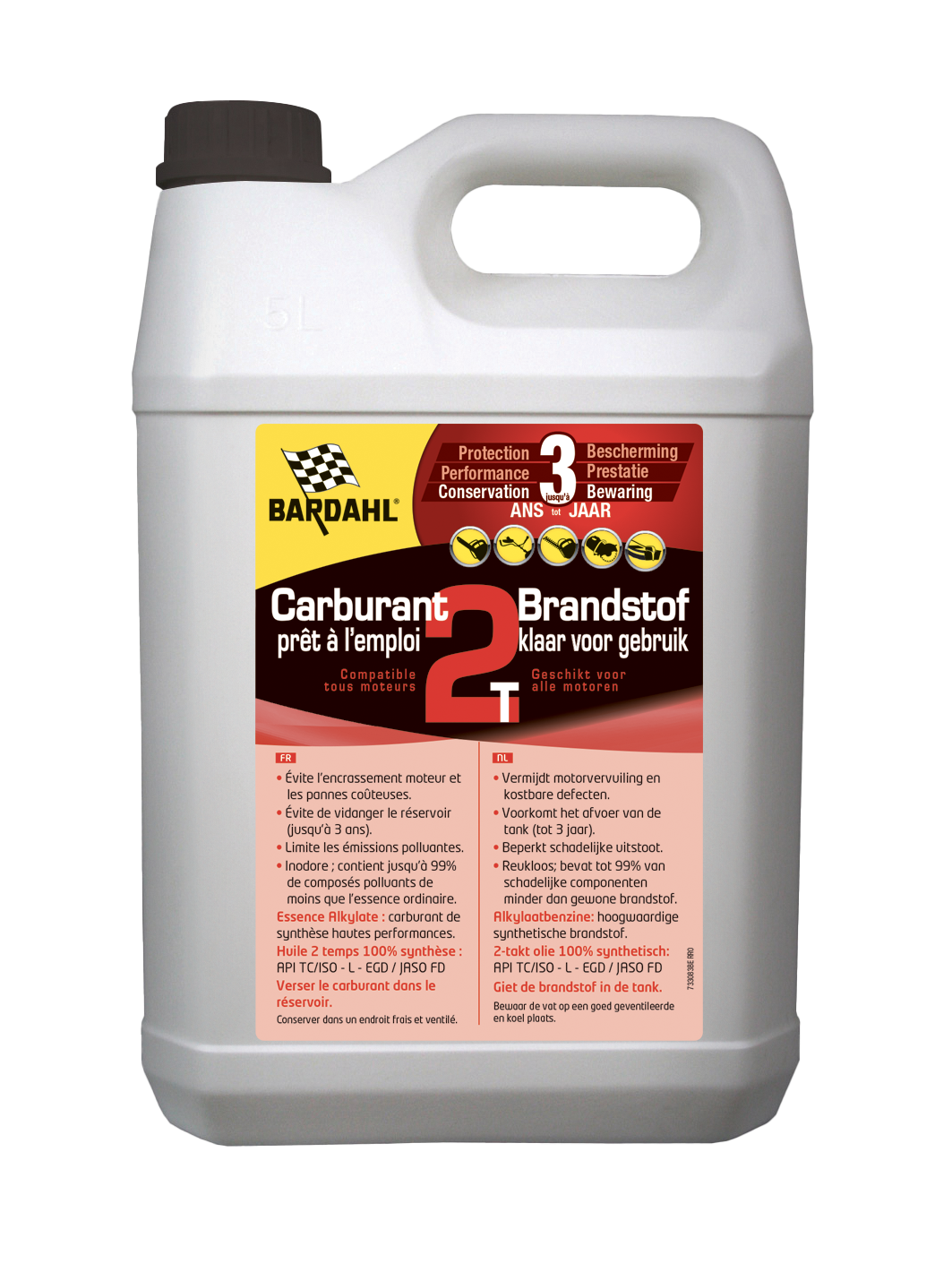 BAR3083 - BARDAHL 2T BENZINE BRANDSTOF, 5L
