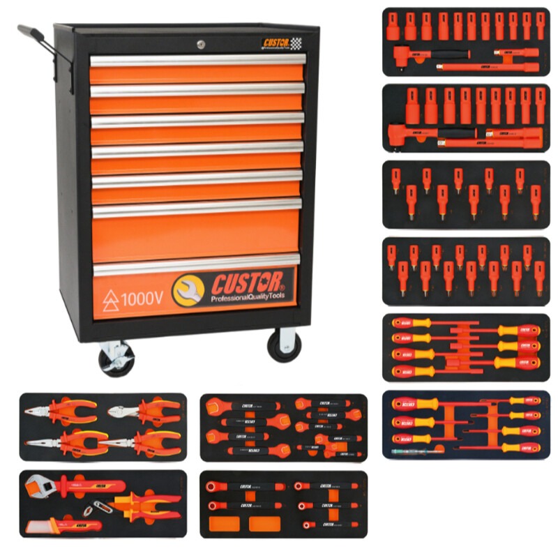 CUSTO CTB9906E - 'CUSTOR CTBE9906E Gereedschapswagen VDE COMPACT, 10 modules in FOAM