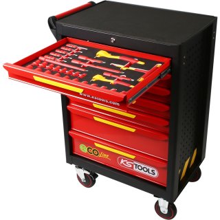 Ks-tools 117.6144 Ecoline Servante D’atelier Avec Outils Isolés Pour Véhicules Hybrides Et Électriques