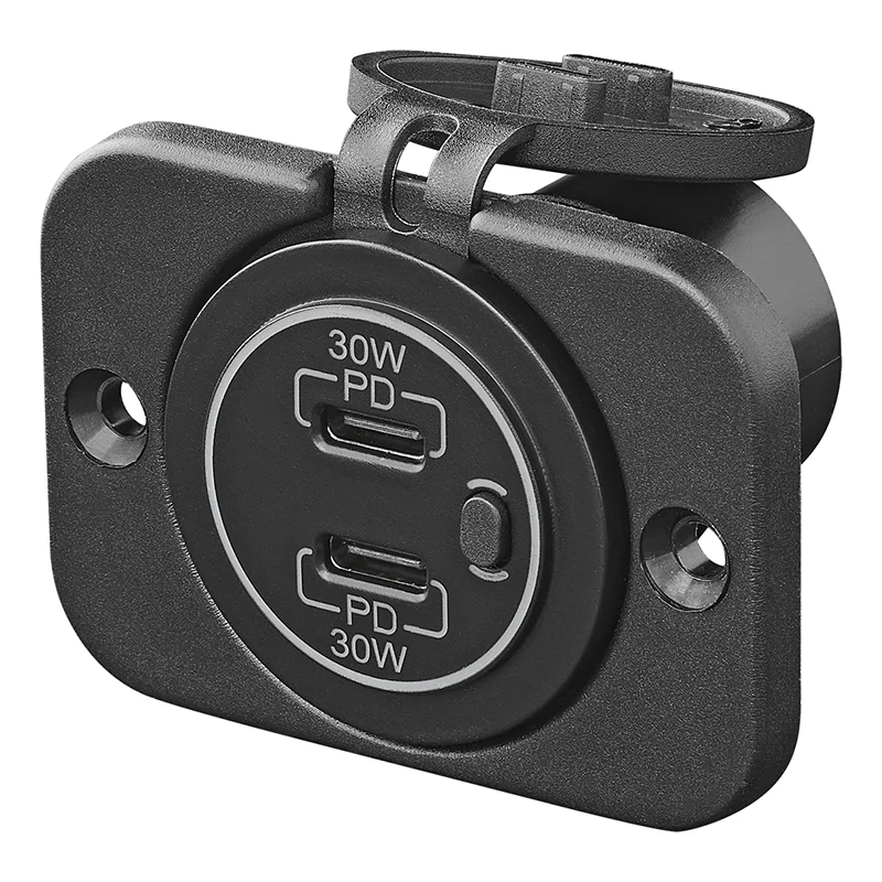 ACC PAT450416V02 - USB-C INBOUWDOOS SNELLADER MET 2X USB-C, 12-24V, 3A