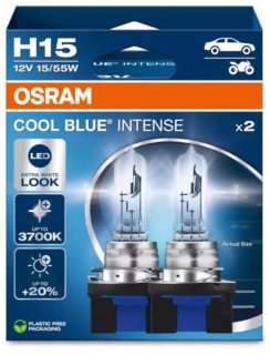 OSRAM Cool Blue Intense H15 autolampen met wit-blauw licht (2 stuks)