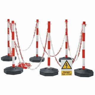 Draper afzetpalenset met ketting voor werkplekafbakening bij EV en PHEV