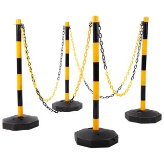 Ks-tools ensemble de poteaux de signalisation avec chaîne pour véhicules ev-phev, 20m, 13 pièces