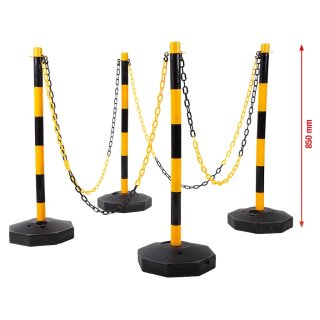 Ks-tools ensemble de poteaux de signalisation avec chaîne pour véhicules ev-phev, 20m, 13 pièces