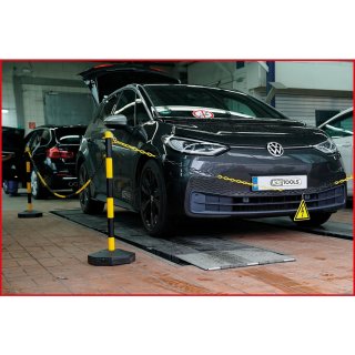 Ks-tools ensemble de poteaux de signalisation avec chaîne pour véhicules ev-phev, 20m, 13 pièces
