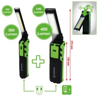 KS-TOOLS Competition LED-werklampen set, dimbaar, 2-delig