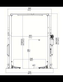 Eae Ee-62c.v3.42t.e | 2-post lift Without Base, Height Adjustable 3867mm/4300mm, 4.2t