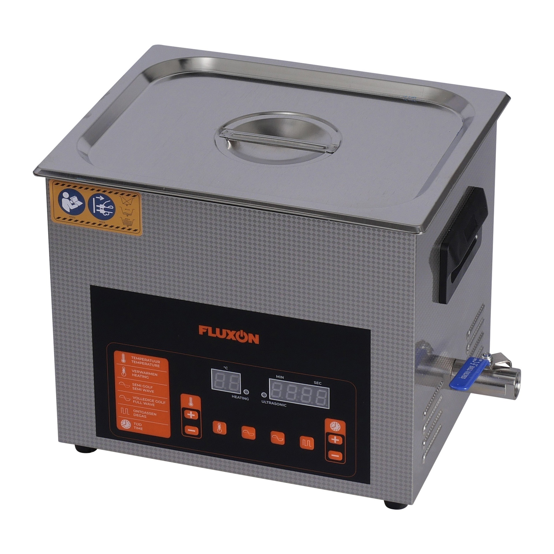 VAL 51AUC100DFN -FLUXON UC100DFN Ultrasoon reiniger, 10 liter (380x270x315mm)
