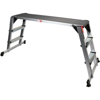Ks-tools aluminium safety platform/ work platform with 2 steps, 1650x380x730mm
