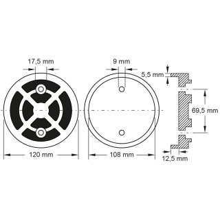 Ks-tools 160.0469 Plateau en caoutchouc Pour Twin Buch/launch, Ø120mm