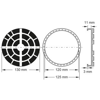 Ks-tools 160.0472 Plateau en caoutchouc pour ponts élévateurs Ravaglioli/siri/space, Ø130mm