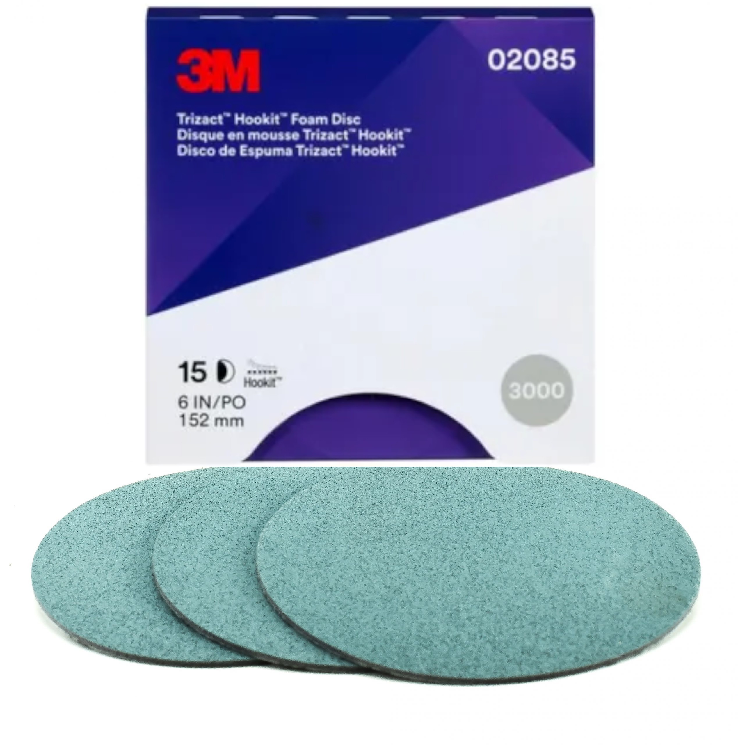 3M 02085 - DOOS - 3m 02085 Trizact Foam Schuurschijven Ø150mm, P3000 (15st)A