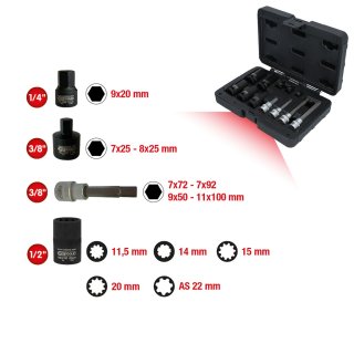 Ks-tools 150.2400 Coffret De Douilles Spéciales Pour Boulons D'étrier De Frein, 12pcs
