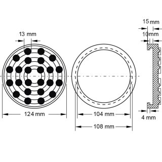 FALCO SOLLEVATORI rubber opnamepad voor Ravaglioli hefbrug Ø104-124mm