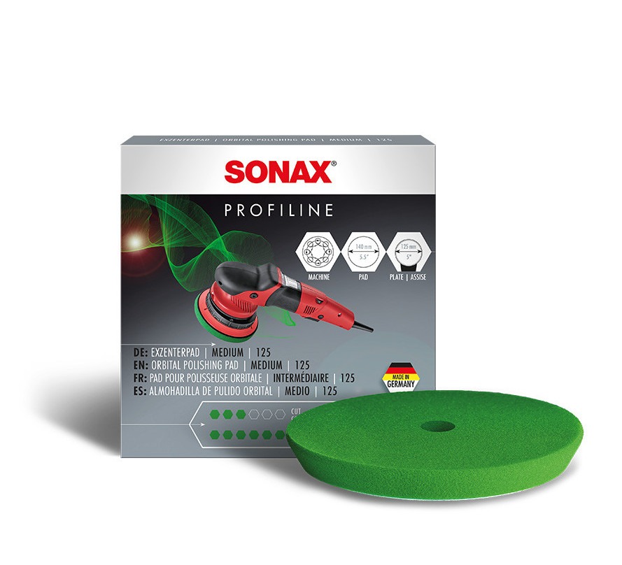 SONAX 498600 - SONAX POLISHING SPONGE GREEN, MEDIUM, 125MM