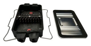 Kabelverbindingsdoos platte stekker 12-polig 145x92x34mm