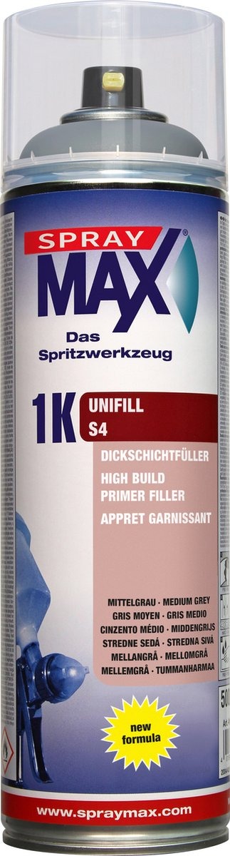 AK680422-SPRAYMAX 1K UNIFILL S4 MIDDEN GRIJS, 500ML