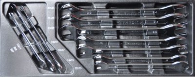 CUSTOR Open End Wrench Set Extra Thin, 10-Piece