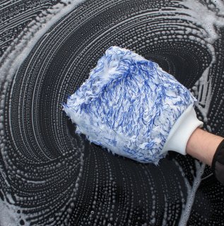 Fiberone Gant Microfibre Blanc/bleu