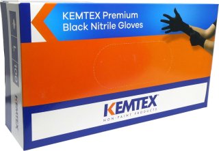 Kemtex Premium Nitril Handschoen zwart large (100 stuks)
