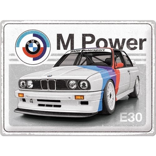 CZ 23352 - 'NOSTALGIC ART TIN SIGN 30X40CM BMW MOTORSPORT - M POWER E30