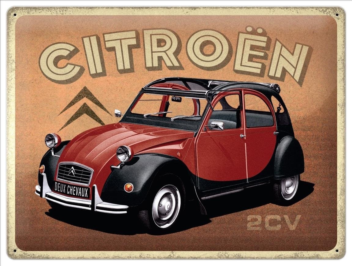 CZ 23363 - 'NOSTALGIC ART TIN SIGN 30X40CM CITROEN 2CV CHARLESTON