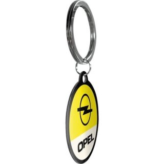 Nostalgic Art sleutelhanger Opel logo geel/wit roestvrij staal Ø 4 cm
