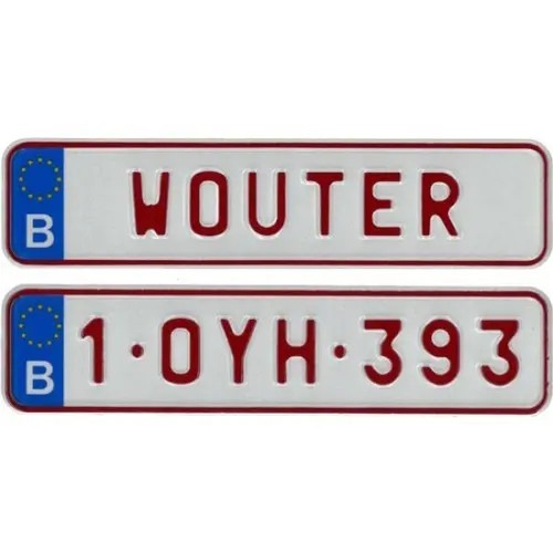 NUMMERPLAAT MINI-METALEN MINI NUMMERPLAAT-FANATSIEPLAAT (17X4CM)