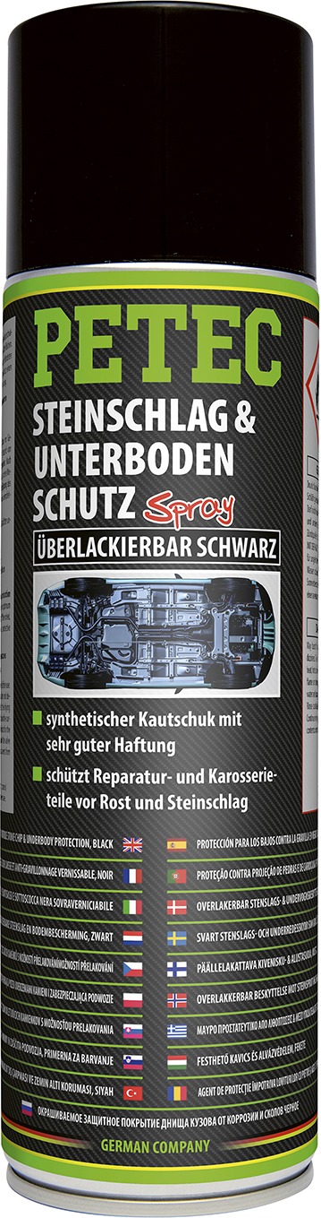 PETEC 73250 - Petec Steenslag & Bodemplaatbescherming Zwart Spray 500 Ml