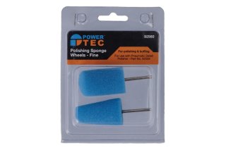Power Tec mini foam polijstkegel blauw fijn (2 stuks)