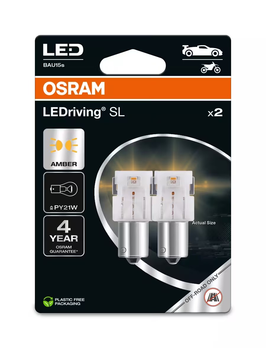 OSRAM 7507DYP-OSRAM LEDRIVING LED PY21W, ORANGE BAU15S 