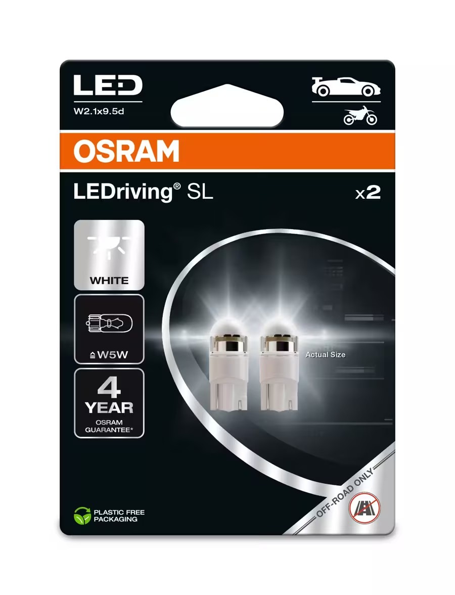 PHI 2825DWP-OSRAM LED W5W, WHITE, 12V 6000K (2ST)
