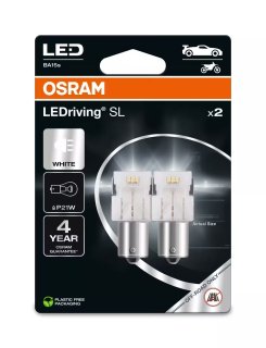 OSRAM LEDriving SL LED P21W wit 6000K 12V BA15s (2 stuks)