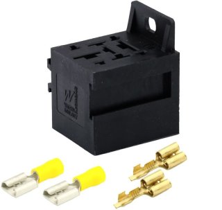 Support de relais avec bornes (2x6,3mm et 2x9,5mm) pour relais standard/mini, 9 pôles