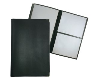 Pochette de documents auto en cuir avec coins métalliques 24x16cm, 20 pièces