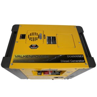 Valkenpower DG6500SE3A dieselgenerator 5 kW geluidsgedempt, 230V-400V