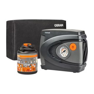 Kit essentiel OSRAM Tyreseal avec 450ml de produit d’étanchéité pour pneus et compresseur