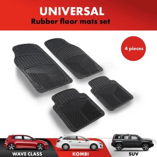 Jeu de tapis en caoutchouc universels Walser Priscus 4 pièces