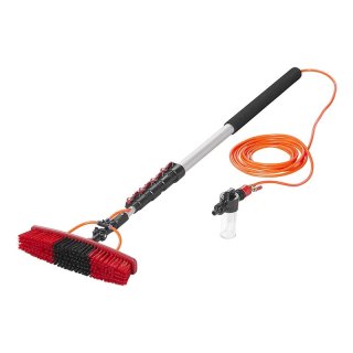 PROPLUS telescopische heavy duty wasborstel met waterdoorvoer en zeepdispenser 116-450 cm